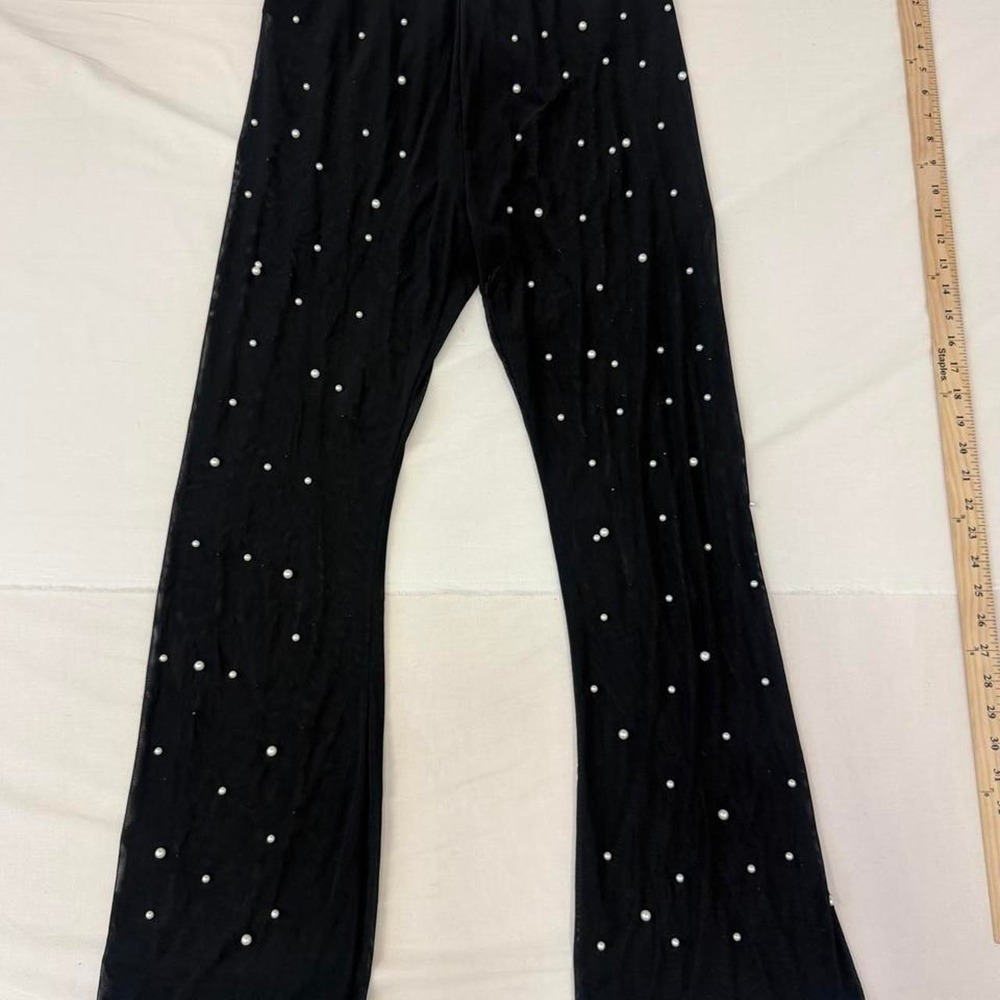 Black Pearl Mesh Wide Leg Pants - Women's XL